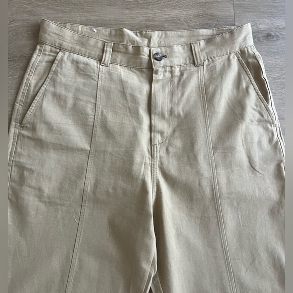 ZARA Cotton Linen Blend Relaxed Fit Pants Sz L - Picture 2 of 7